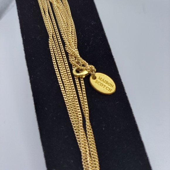 Vintage Maison Scotch Beautiful Goldtone 3 Strand Necklace. - Picture 2 of 11